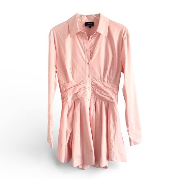BARDOT LEONI CAMEO PINK MINI SHIRT DRESS SZ M / US 6 - Picture 4 of 6